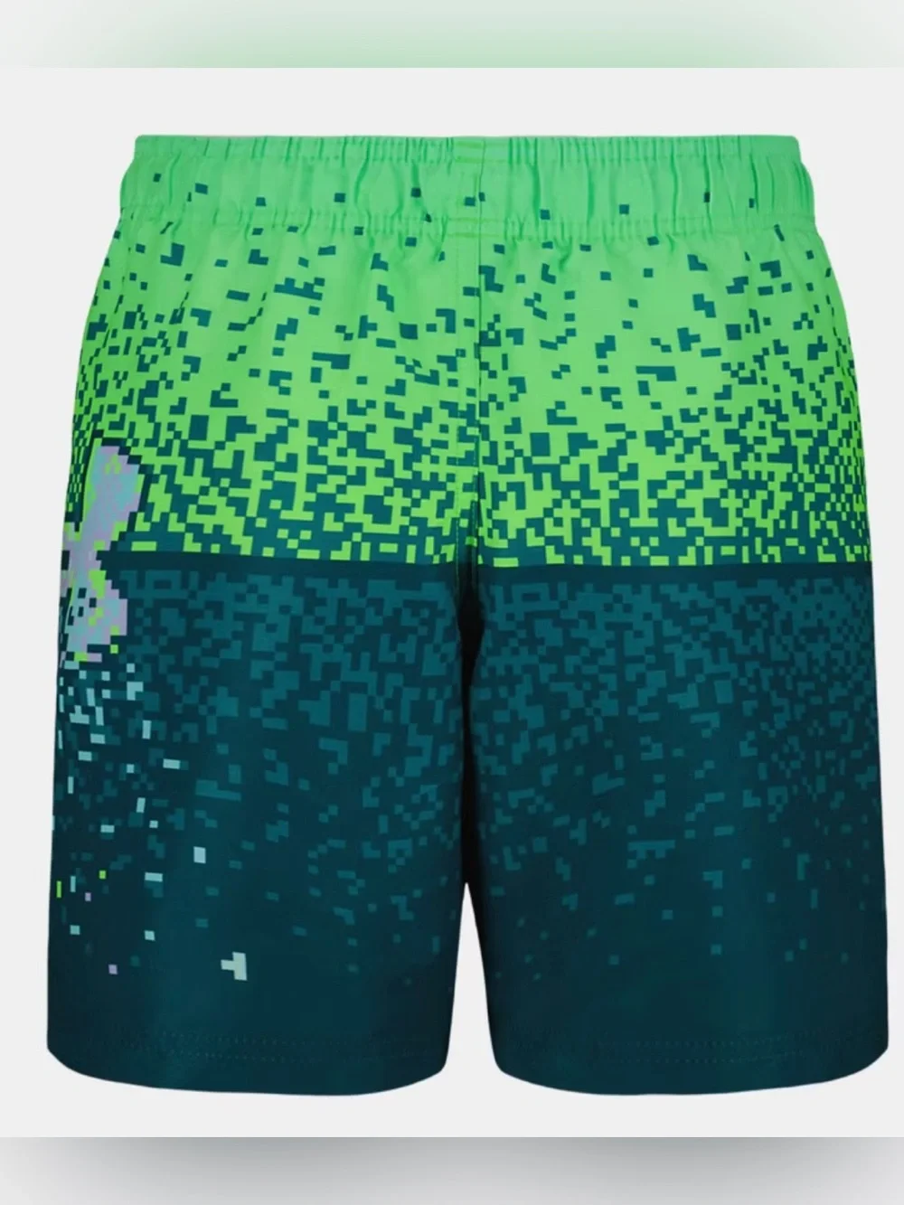 Under Armour Boys' Blue & Lime Green Swim Shorts with Drawstring-SZ 18-20-NWOT